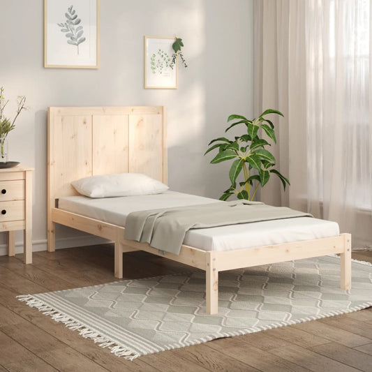 vidaXL Bed Frame Solid Wood Pine 90X190 cm Single
