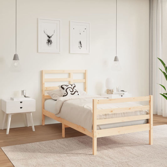 vidaXL Bed Frame Solid Wood 90X190 cm Single