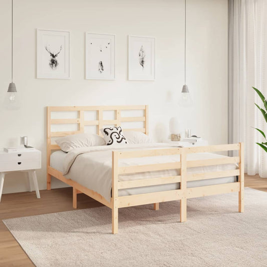 vidaXL Bed Frame Solid Wood 135x190 cm Double