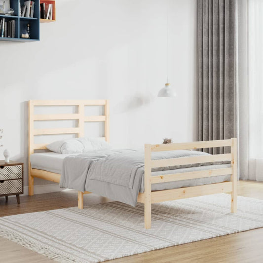 vidaXL Bed Frame Solid Wood 100x200 cm