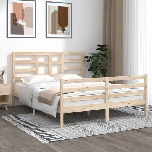 vidaXL Bed Frame Solid Wood 150x200 cm King Size