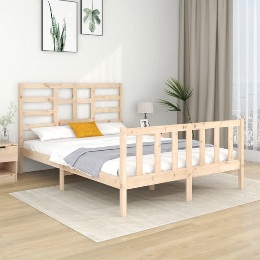 vidaXL Bed Frame Solid Wood 140x190 cm