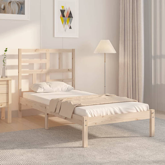 vidaXL Bed Frame Solid Wood 90X190 cm Single