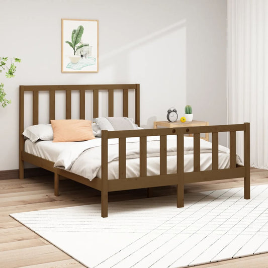 vidaXL Bed Frame Honey Brown Solid Wood Pine 120x200 cm