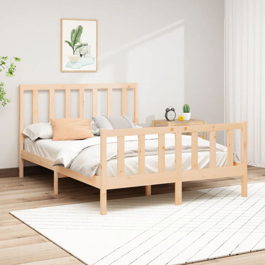 vidaXL Bed Frame Solid Wood Pine 150x200 cm King Size