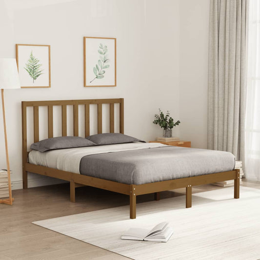 vidaXL Bed Frame Honey Brown Solid Wood 120x200 cm