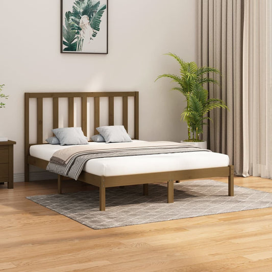vidaXL Bed Frame Honey Brown Solid Wood 160x200 cm