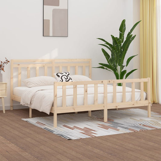 vidaXL Bed Frame Solid Wood Pine 200x200 cm
