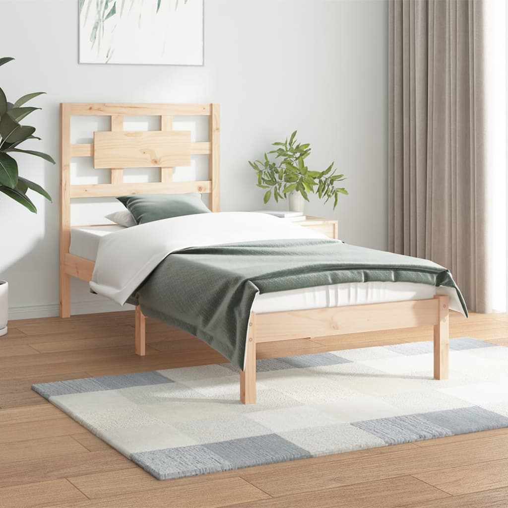 vidaXL Bed Frame Solid Wood Pine 100x200 cm