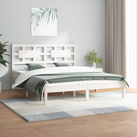 vidaXL Bed Frame White Solid Wood Pine 160x200 cm