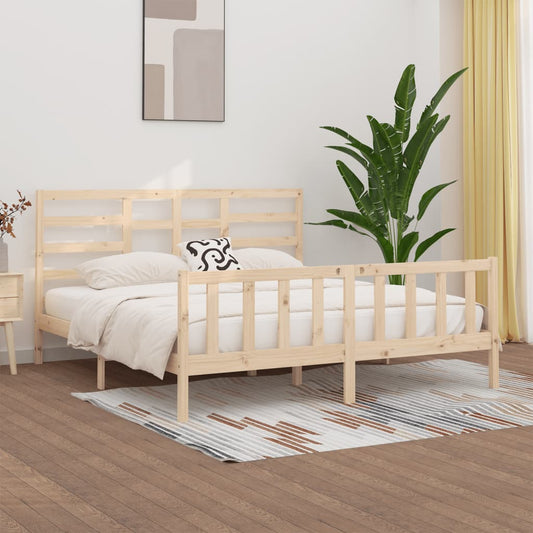 vidaXL Bed Frame Solid Wood Pine 200x200 cm