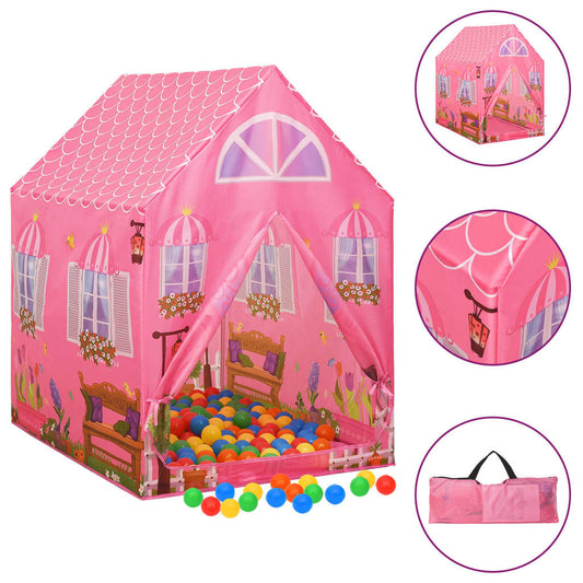 vidaXL Children Play Tent with 250 Balls Pink 69x94x104 cm