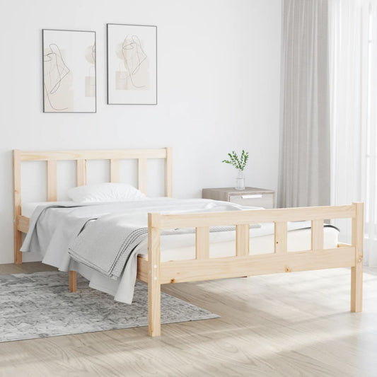 vidaXL Bed Frame Solid Wood 90x200 cm