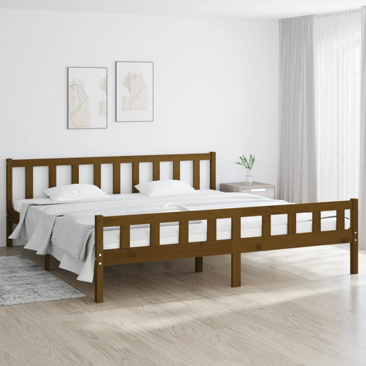 vidaXL Bed Frame Honey Brown Solid Wood 180x200 cm Super King Size