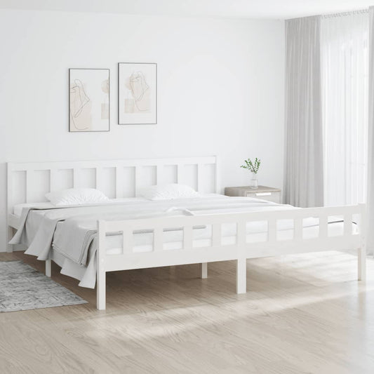vidaXL Bed Frame White Solid Wood 200x200 cm