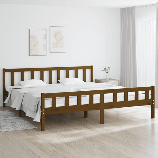 vidaXL Bed Frame Honey Brown Solid Wood 200x200 cm