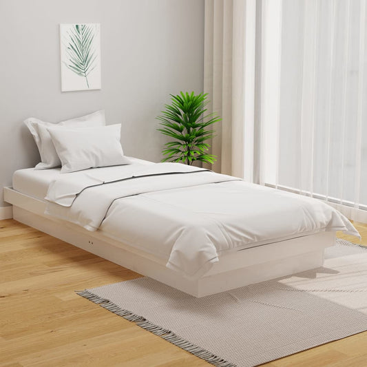 vidaXL Bed Frame White Solid Wood Pine 90x200 cm