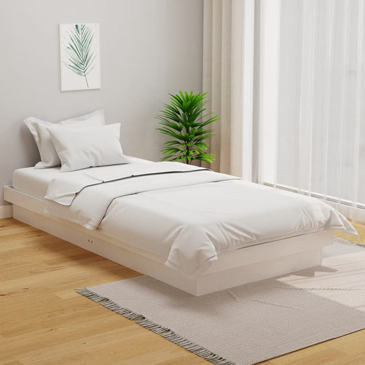 vidaXL Bed Frame White Solid Wood Pine 100x200 cm
