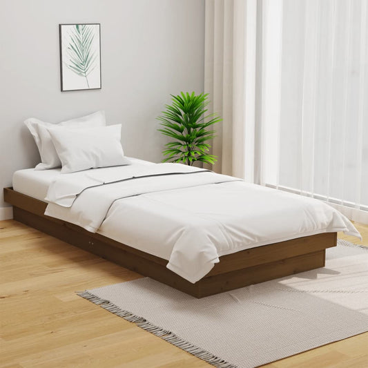 vidaXL Bed Frame Honey Brown Solid Wood Pine 100x200 cm