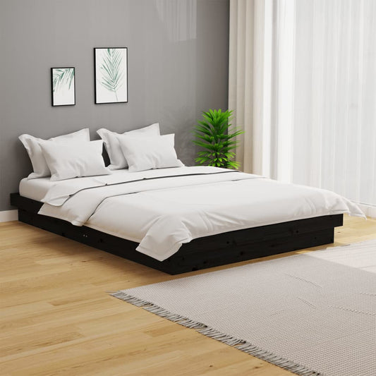 vidaXL Bed Frame Black Solid Wood Pine 120x200 cm
