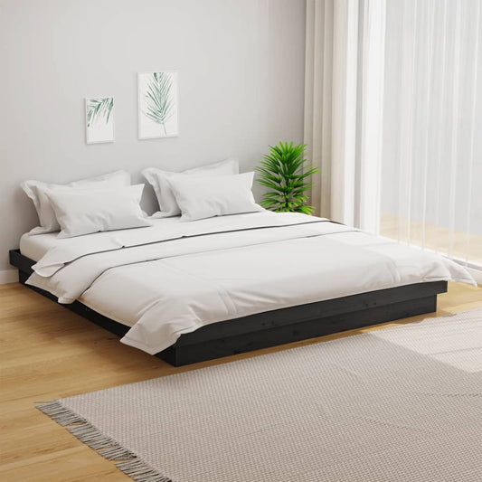 vidaXL Bed Frame Grey Solid Wood Pine 160x200 cm