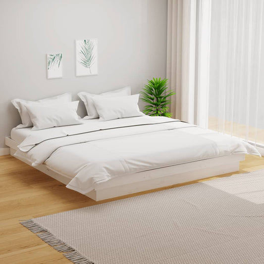 vidaXL Bed Frame White Solid Wood Pine 200x200 cm