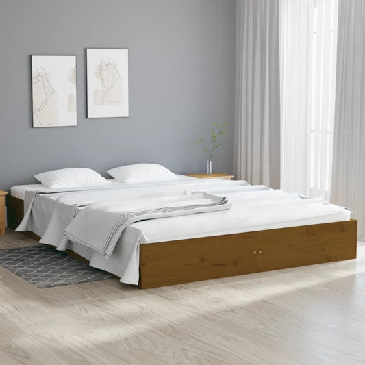 vidaXL Bed Frame Honey Brown Solid Wood 120x200 cm