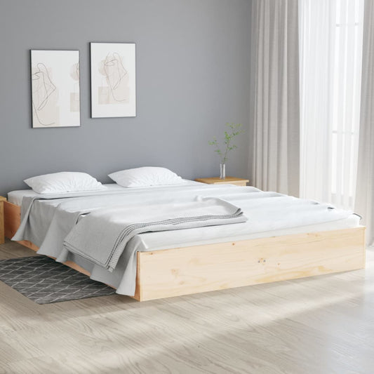 vidaXL Bed Frame Solid Wood 135x190 cm Double