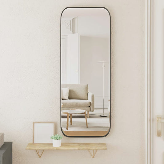 vidaXL Wall-mounted Mirror Black 30x80 cm Rectangle