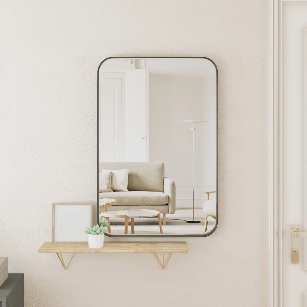 vidaXL Wall-mounted Mirror Black 40x60 cm Rectangle