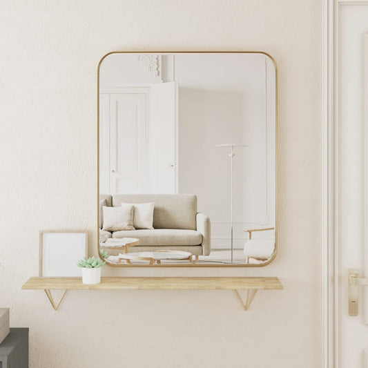 vidaXL Wall-mounted Mirror Gold 50x60 cm Rectangle