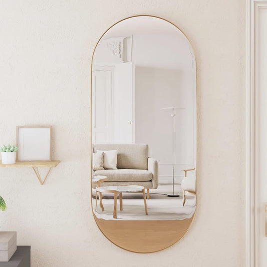 vidaXL Wall-mounted Mirror Gold 40x90 cm Oval
