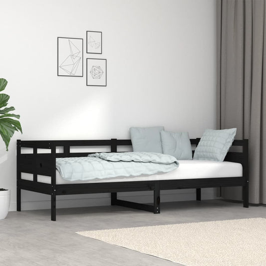 vidaXL Day Bed Black Solid Wood Pine 80x200 cm