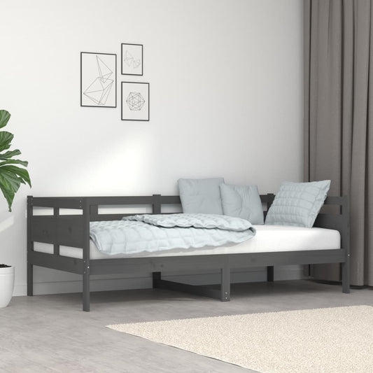 vidaXL Day Bed Grey Solid Wood Pine 90x190 cm