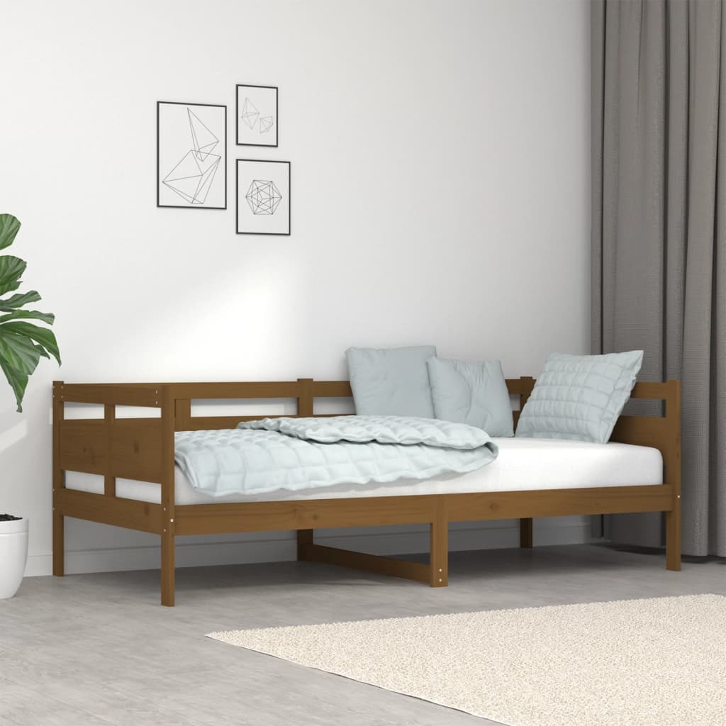 vidaXL Day Bed Honey Brown Solid Wood Pine 90x190 cm