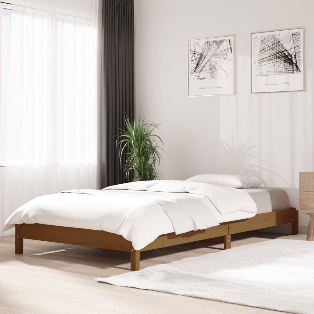 vidaXL Stack Bed Honey Brown 75x190 cm Solid Wood Pine