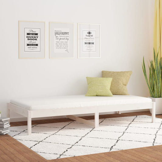 vidaXL Day Bed White 90x190 cm Single Solid Wood Pine