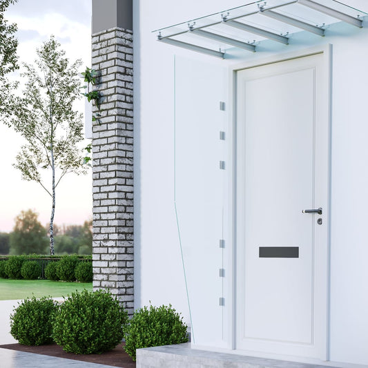 vidaXL 2 Piece Side Panels for Door Canopy Transparent Tempered Glass
