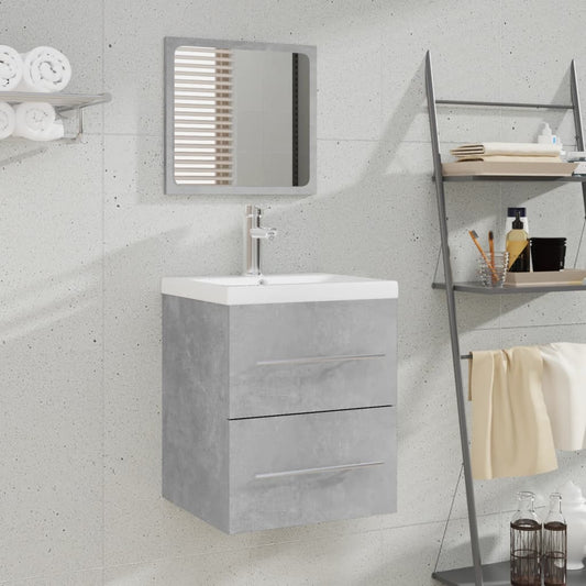 vidaXL Bathroom Cabinet with Mirror Concrete Grey 41x38.5x48 cm Engineered Wood