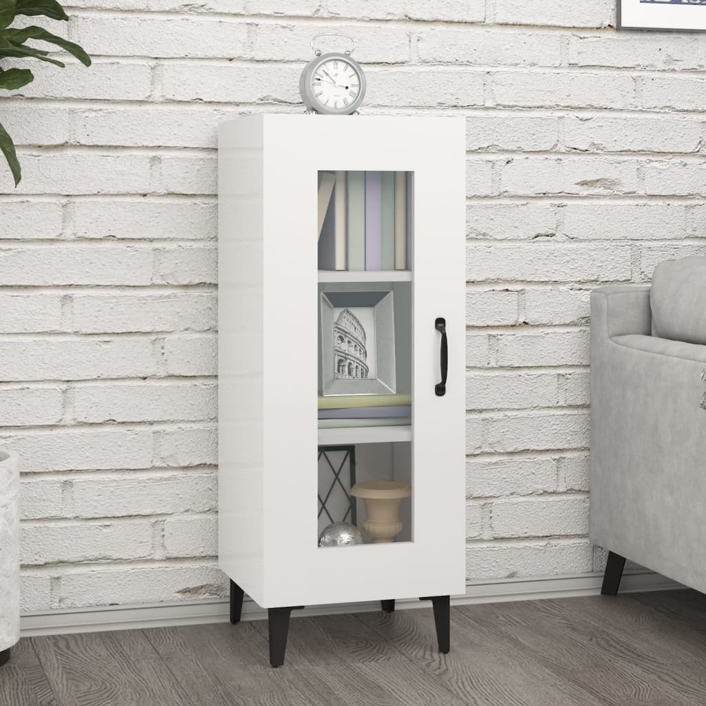 vidaXL Sideboard High Gloss White 34.5x34x90 cm Engineered Wood