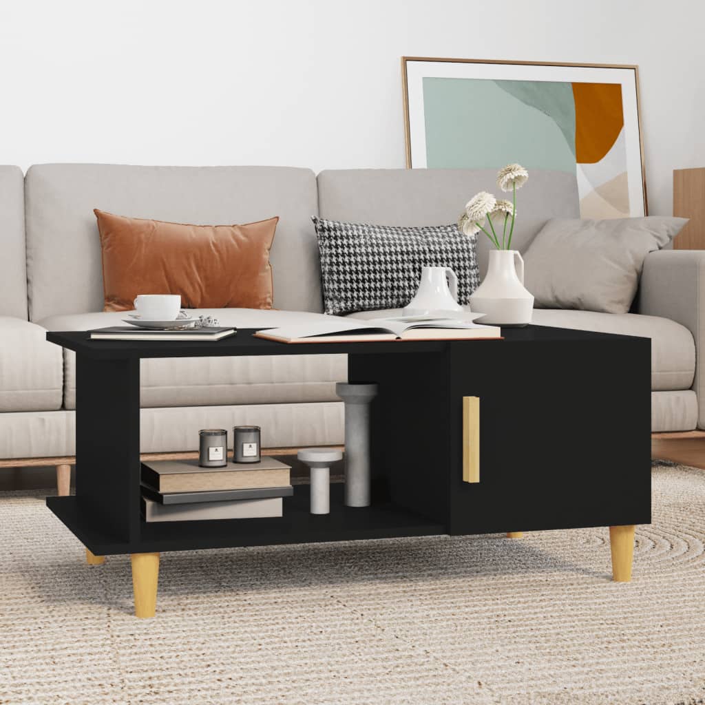 vidaXL Coffee Table Black 90x50x40 cm Engineered Wood