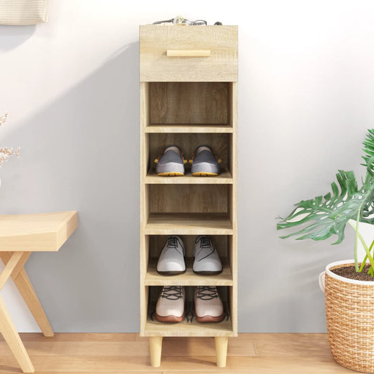 vidaXL Shoe Cabinet Sonoma Oak 30x35x105 cm Engineered Wood