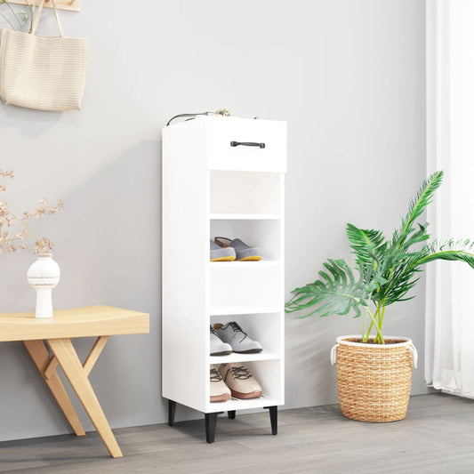 vidaXL Shoe Cabinet White 30x35x105 cm Engineered Wood