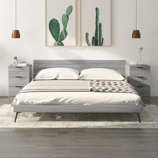 vidaXL Bedside Cabinets 2 pcs Grey Sonoma 40x36x65 cm