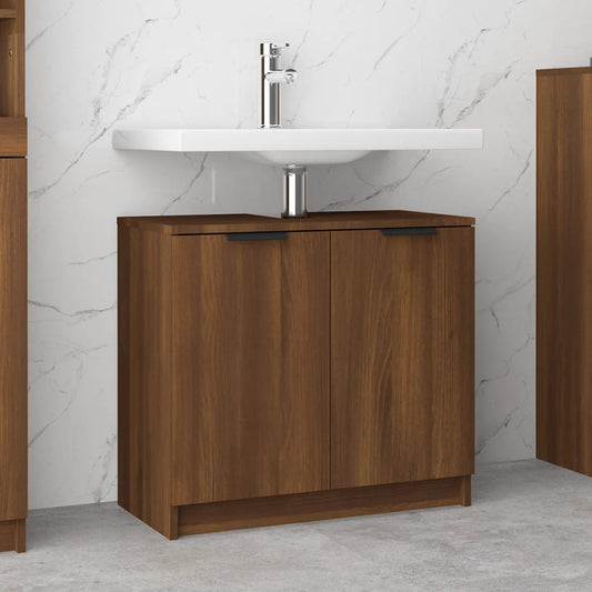 vidaXL Bathroom Cabinet Brown Oak 64.5x33.5x59 cm Engineered Wood