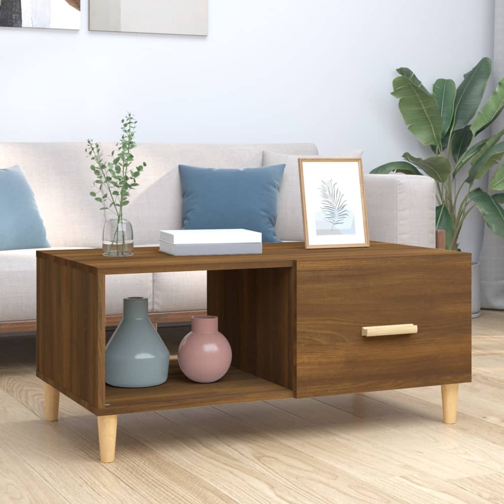 vidaXL Coffee Table Brown Oak 89,5x50x40 cm Engineered Wood