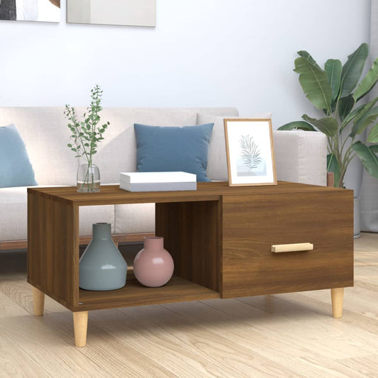vidaXL Coffee Table Brown Oak 89,5x50x40 cm Engineered Wood