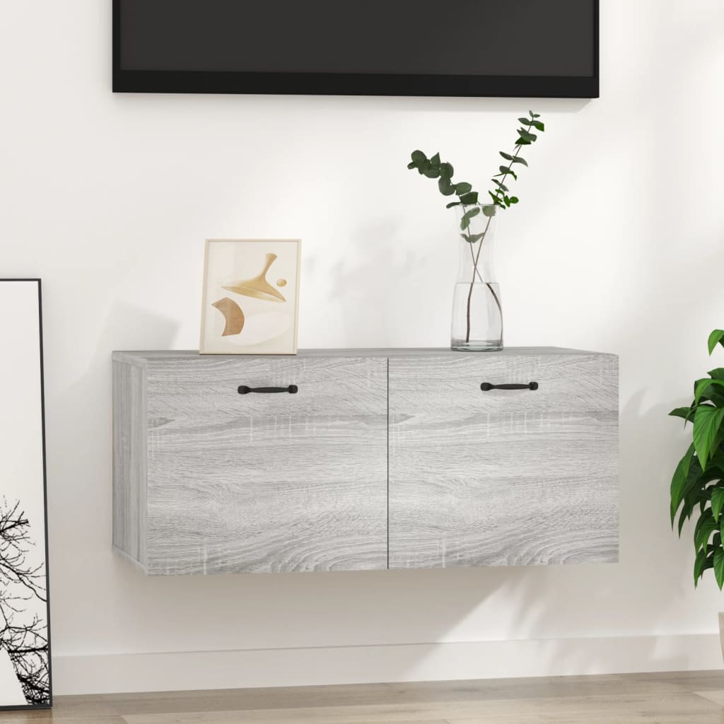 vidaXL Wall Cabinet Grey Sonoma 80x35x36,5 cm Engineered Wood