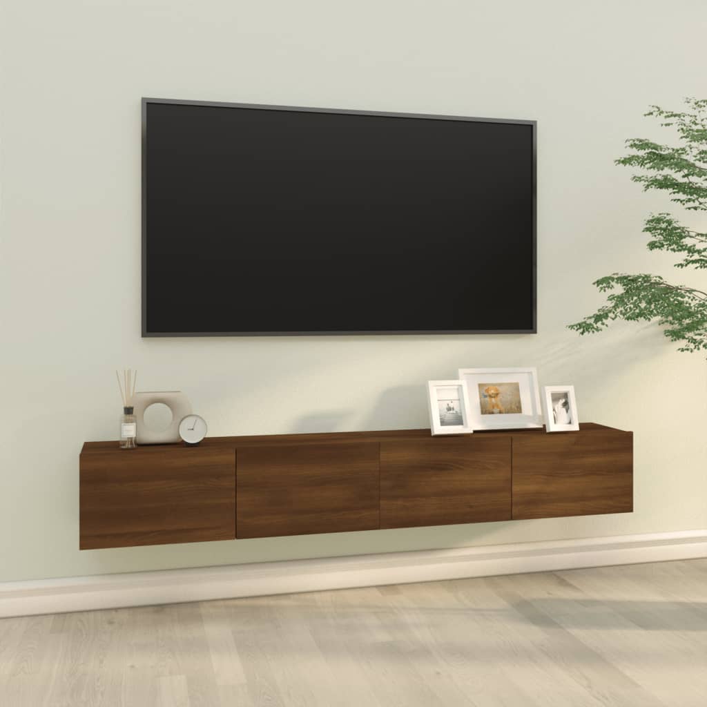 vidaXL Wall TV Cabinets 2 pcs Brown Oak 100x30x30 cm Engineered Wood