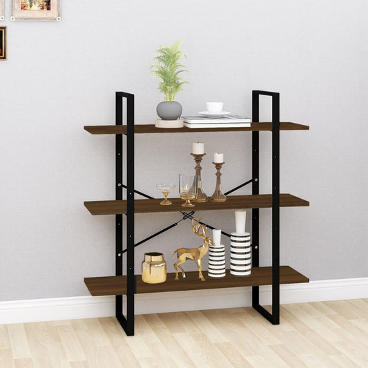 vidaXL Book Cabinet Brown Oak 100x30x105 cm Engineered Wood